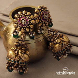 Floral Kundan Jhumka (Ge4906)