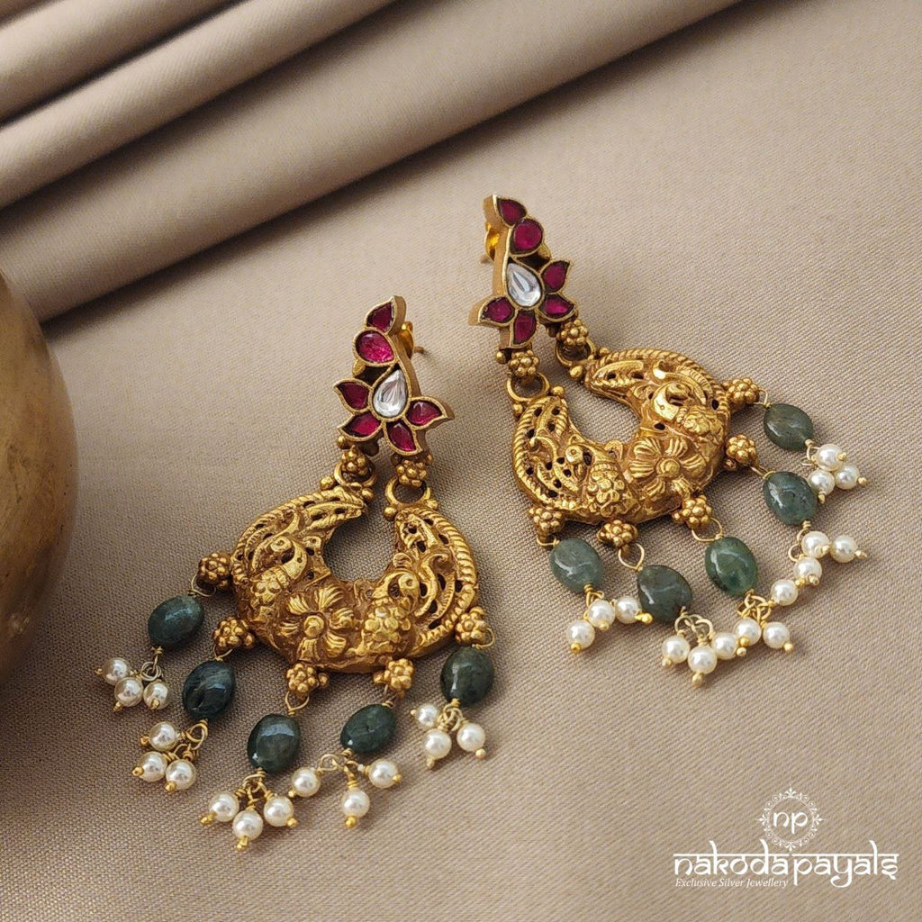 Peacock Kundan Chandbali (Ge4978)