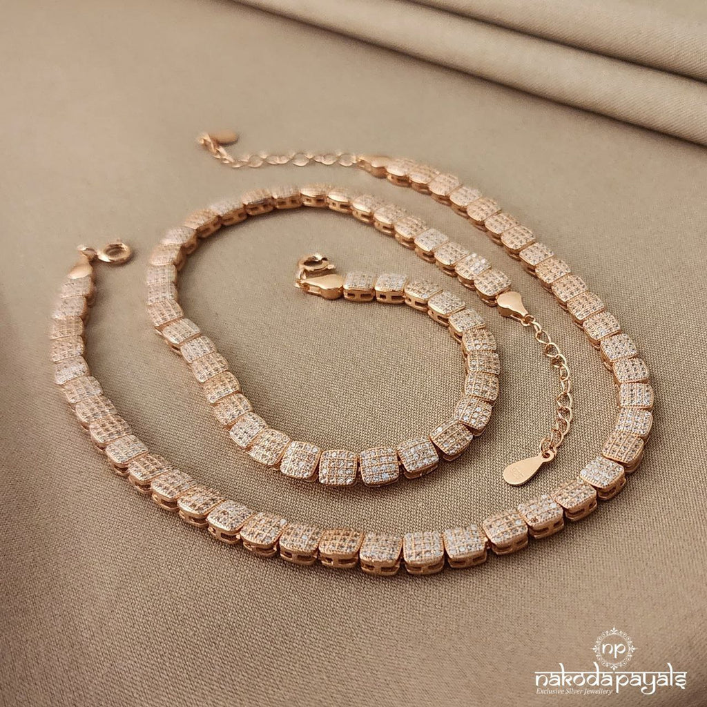 Cubical Rose gold Anklets (A3686)