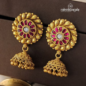 Whirling Red Jhumka (Ge5176)