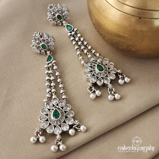 Green Cutstone Chandbali (C7041)
