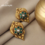 Kundan Peacock Studs Green (GE5114)