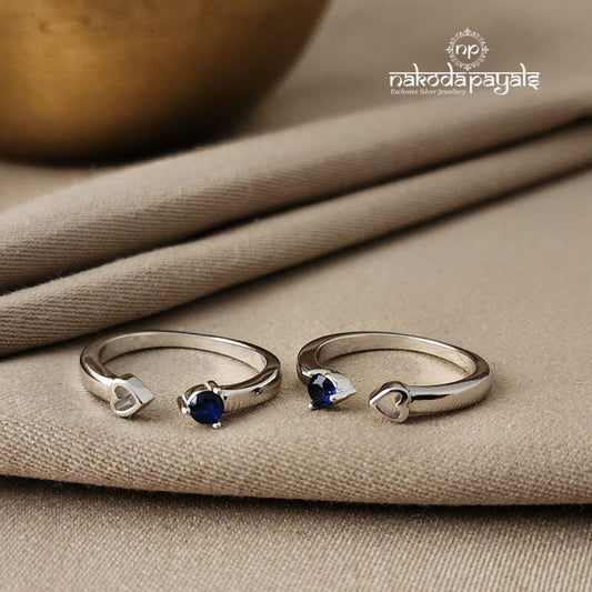 Blue Heart Toerings Pair (T2490)