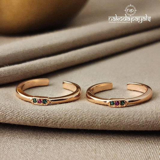 Green & Pink Drop Toerings (T2481)